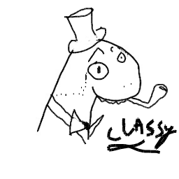 A classy dinosaur in a top hat and bow tie, holding a pipe